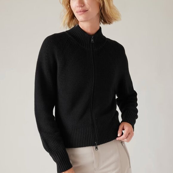 NWT Athleta En Route Full Zip Sweater Thermolite Cardigan Medium